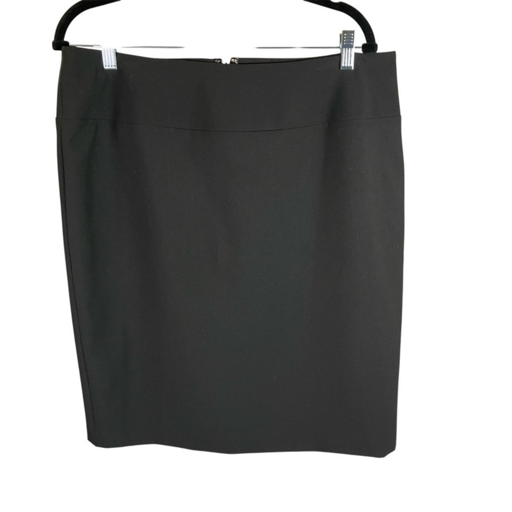 Ellen Tracy Womens Black Career Pencil Skirt Lined Back Slit Size 12‎ Classic